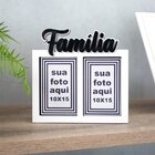 Porta-retrato Decorativo Em Mdf Branco Família - 10x15 Cm