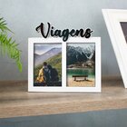 Porta-retrato Decorativo Em Mdf Branco Viagens - 10x15 Cm