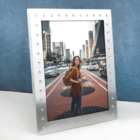 Porta-retrato Em Alumínio Adely Decor Lumini 20x25cm Prata Co