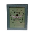 Porta Retrato Em Madeira E Borda De Tecido Azul 15x20