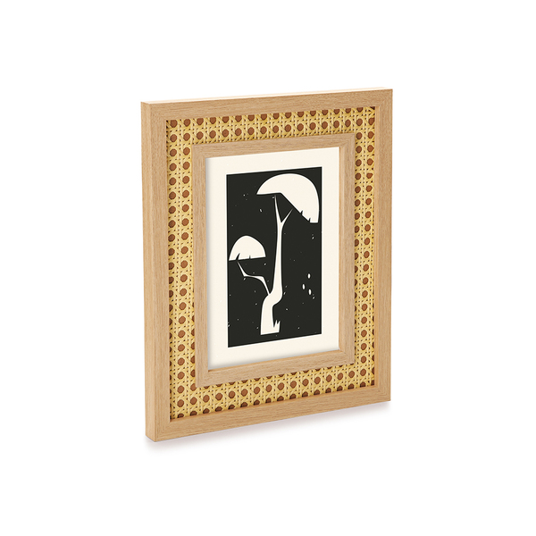 Porta Retrato Em Mdf C/palha Rattan Bege 20x25 Mart