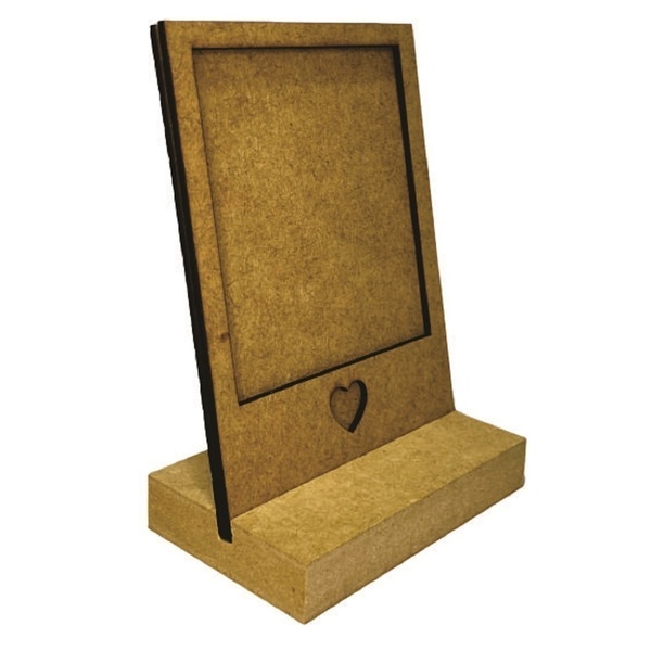 Porta Retrato Em Mdf Com Base E Coração 2 Cru 20,5x13x6cm - D