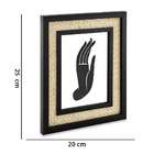 Porta Retrato Em Mdf Preto Com Rattan Palha 25x20 Cm D'rossi