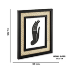 Porta Retrato Em Mdf Preto Com Rattan Palha 35x30 Cm - D'rossi
