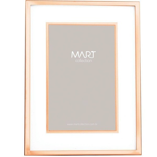 Porta Retrato Em Metal 10x15 Rose Gold Mart 08085