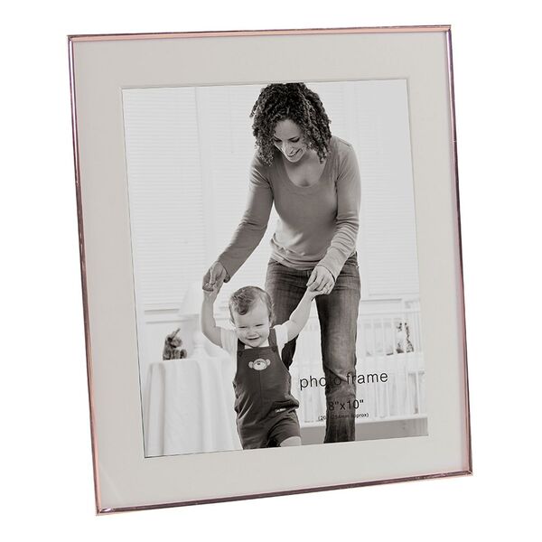 Porta Retrato Em Vidro E Metal Cobre 26cm X 1cm X 31cm