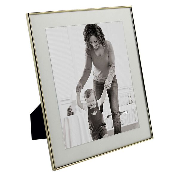 Porta Retrato Em Vidro E Metal Dourado 26cm X 1cm X 31cm