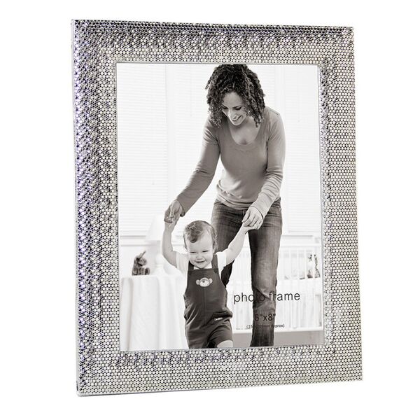 Porta Retrato Em Vidro E Metal Prateado 21 5cm X 2cm X 26 5c