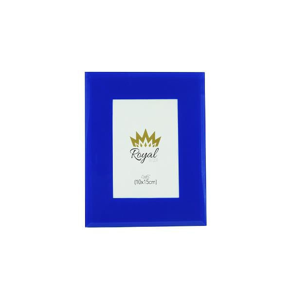 Porta-retrato Em Vidro Royal Decor 10x15cm Azul