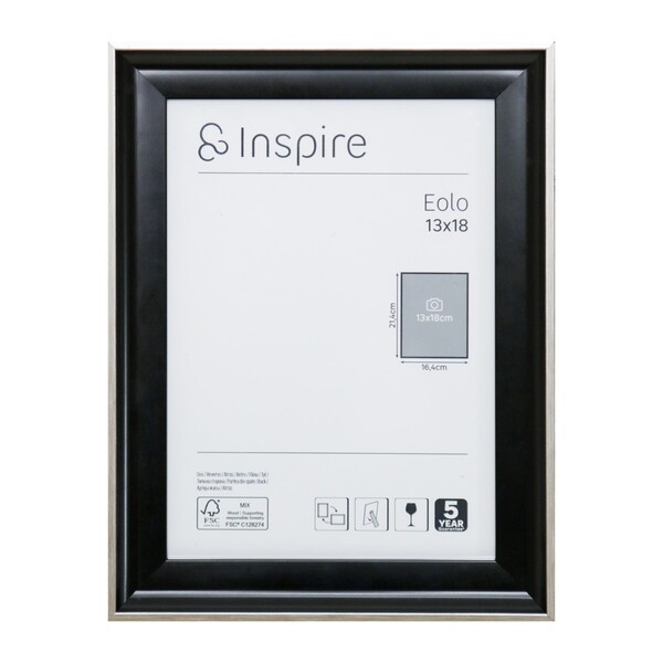 Porta Retrato Unifoto Eolo Preto 13x18cm Inspire