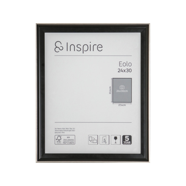 Porta Retrato Unifoto Eolo Preto 24x30cm Inspire