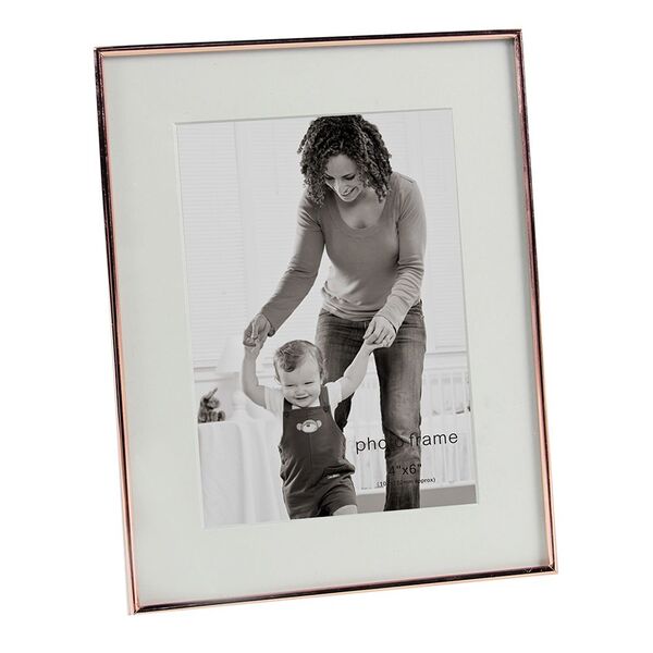 Porta Retrato Foto 10x15cm Em Vidro E Metal Cobre