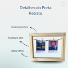 Porta Retrato Foto Quadro Madeira Moldura Varal Vazado Pregad