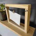 Porta Retrato Foto Quadro Madeira Varal Vazado Com Pregador P