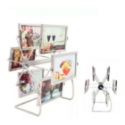 Porta Retrato Giratorio De Metal Para 12 Fotos 10x15 Cinza Es