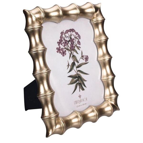 Porta Retrato L Hermitage Bamboo Em Resina Cor Ouro