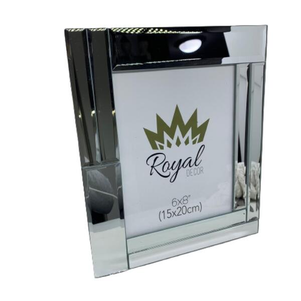 Porta Retrato Luxo Com Moldura Revestida Em Espelho