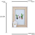 Porta Retrato Madeira Cactos Flower Branco