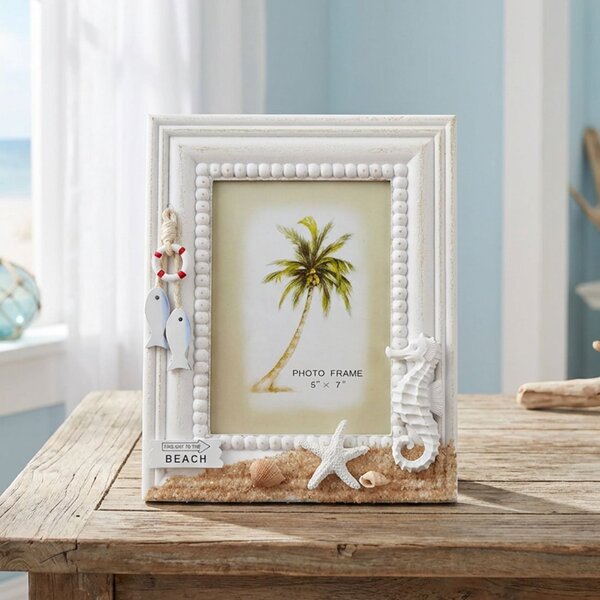 Porta Retrato Mesa Decoração Casa De Praia Oceano Mar 5x7'