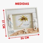 Porta Retrato Mesa Decoração Casa De Praia Peixe Mar 21x26cm