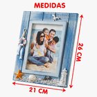 Porta Retrato Mesa Decoração Casa De Praia Peixe Mar 26x21cm