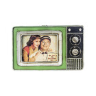 Porta Retrato Mini Tv De Metal Verde