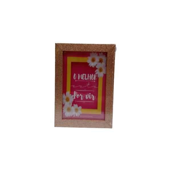 Porta Retrato Moment Com Brilho  Rosa 10x15