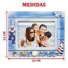 Porta Retrato Náutico Marítimo Retangular Em Madeira 7x5