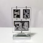 Porta Retrato Prata De Mesa Em Metal 6 Fotos