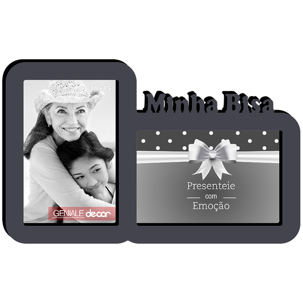 Porta Retrato Quadro Para Decorar Familia Minha Bisa Presente Decorativo Preto Leroy Merlin