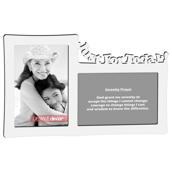 Porta Retrato Quadro Para Decorar Presentear Lemas Just For Today Frase Motivacional Branco Leroy Merlin