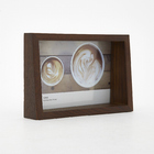 Porta Retrato Retangular 10cm x 15cm Em Madeira Marrom Da Umb