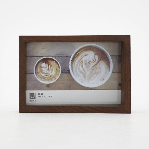 Porta Retrato Retangular 10cm x 15cm Em Madeira Marrom Da Umb