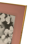 Porta Retrato Rosé Com Detalhe Dourado Pequeno