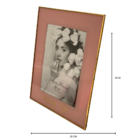 Porta Retrato Rosé Com Detalhes Dourados Grande