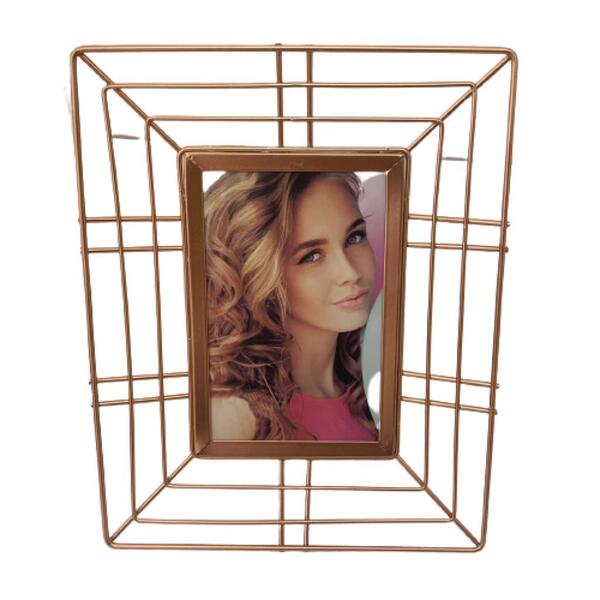Porta Retrato Rose Gold Moderno De Metal Aramado
