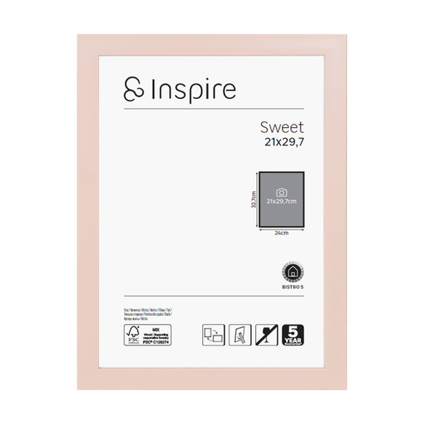 Porta Retrato Unifoto Sweet Bistro Rosa 21x29,7cm Inspire
