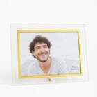 Porta Retrato Vidro Borda Dourada Para Fotos 15x20 Horizontal