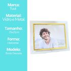 Porta Retrato Vidro Borda Dourada Para Fotos 15x20 Horizontal