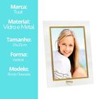 Porta Retrato Vidro Filete Dourado Prime Para Fotos 15x20 Ver