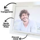 Porta Retrato Vidro Prime Borda Prata Para Fotos 15x20 Horizo