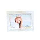 Porta Retrato Vidro Reto Prime Borda Prata 10x15 Horizontal -