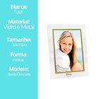 Porta Retrato Vidro Reto Prime Filete Dourado 10x15 Vertical