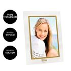 Porta Retrato Vidro Reto Prime Filete Dourado 15x20 Vertical