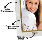 Porta Retrato Vidro Reto Prime Filete Dourado 15x20 Vertical