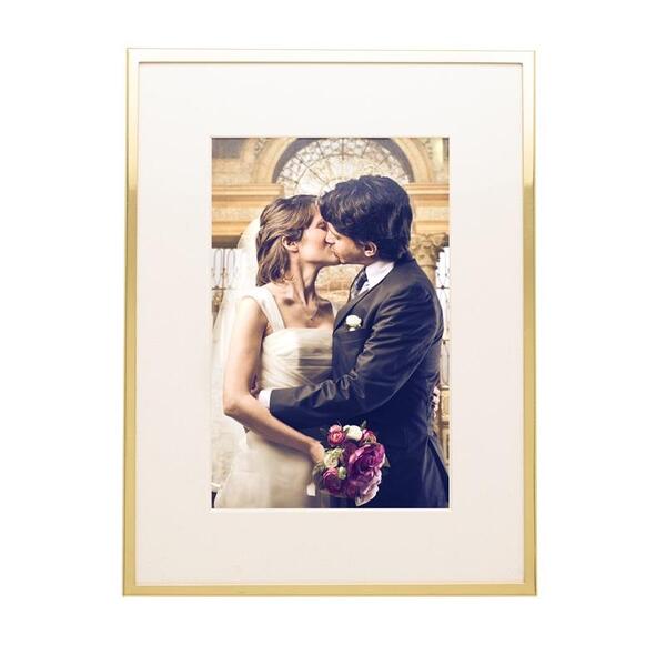 Porta-retrato Wolff Aço Inox Basic Dourado 13x18cm 29317 | Leroy