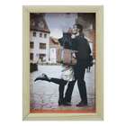 Porta-retrato Wood Natural E Laranja 17x19cm