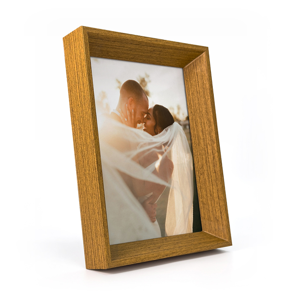 Porta Retratos 10x15 Cm De Mesa Moldura Chanfrada Com Vidro M