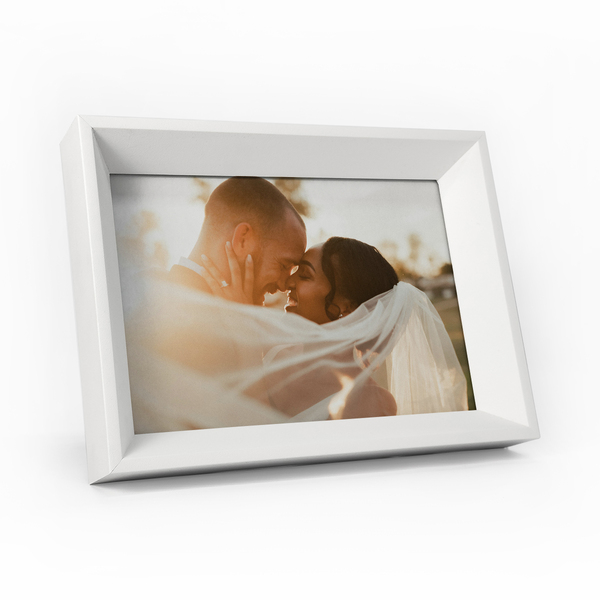 Porta Retratos 15x21 Cm De Mesa Moldura Chanfrada Com Vidro M