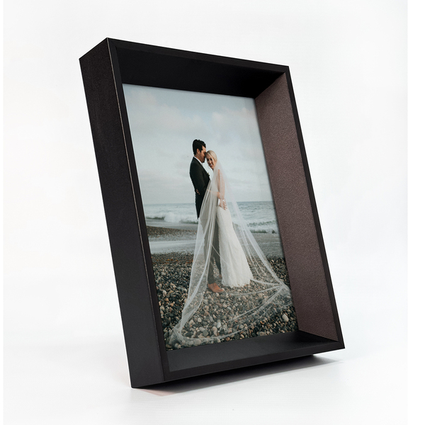 Porta Retratos 21x30 Cm De Mesa Moldura Chanfrada Com Vidro M